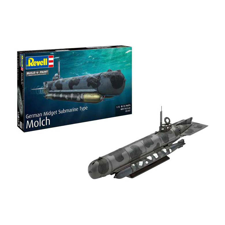 Revell Modellbausatz - Deutsches U-Boot Typ Molch 1:72 - 35-tlg.