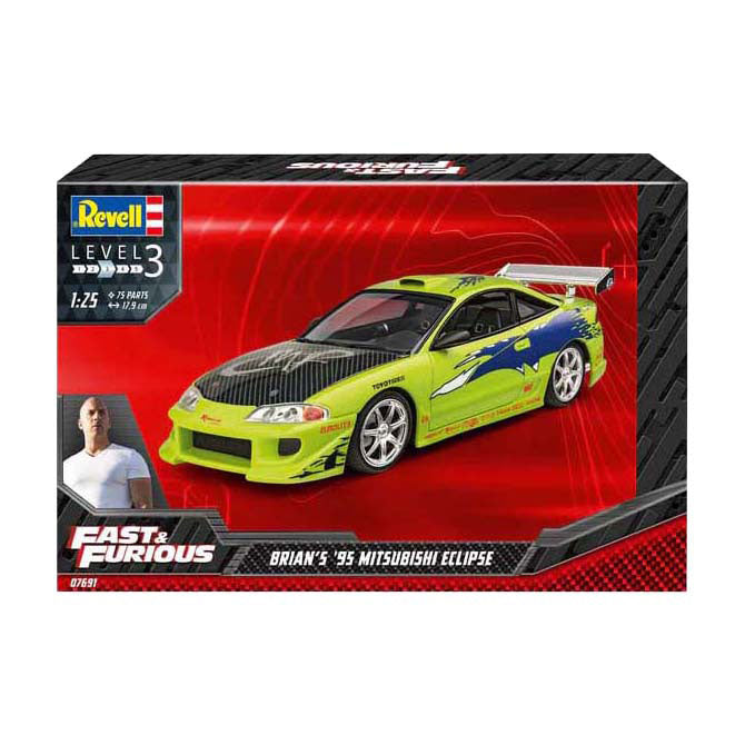 Revell Modellbausatz Fast Furious – Brian's 1995 Mitsubishi Eclipse 1:25 – 75-tlg.