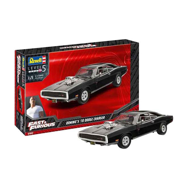 Revell Modellbausatz Fast Furious – Dominics 1970 Dodge Charger 1:25 – 117 Teile.