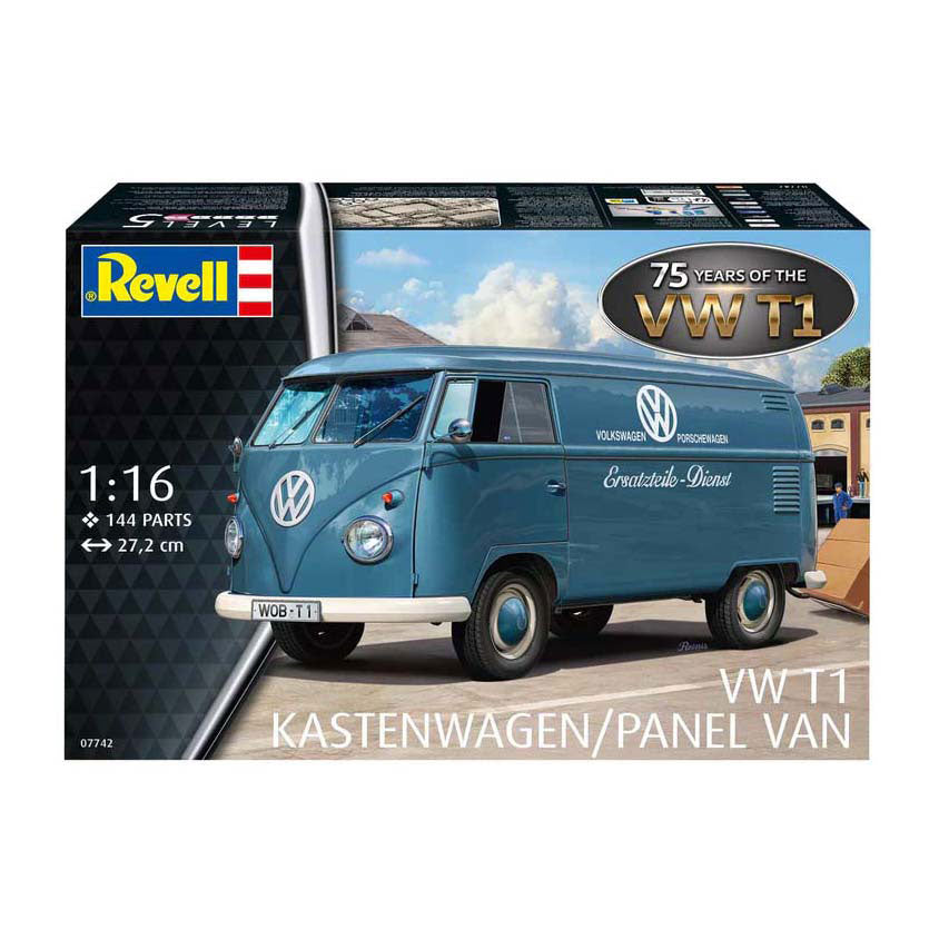 Revell Modellbausatz - VW T1 Kastenwagen - 75 Jahre VW T1 1:16 - 144-tlg.