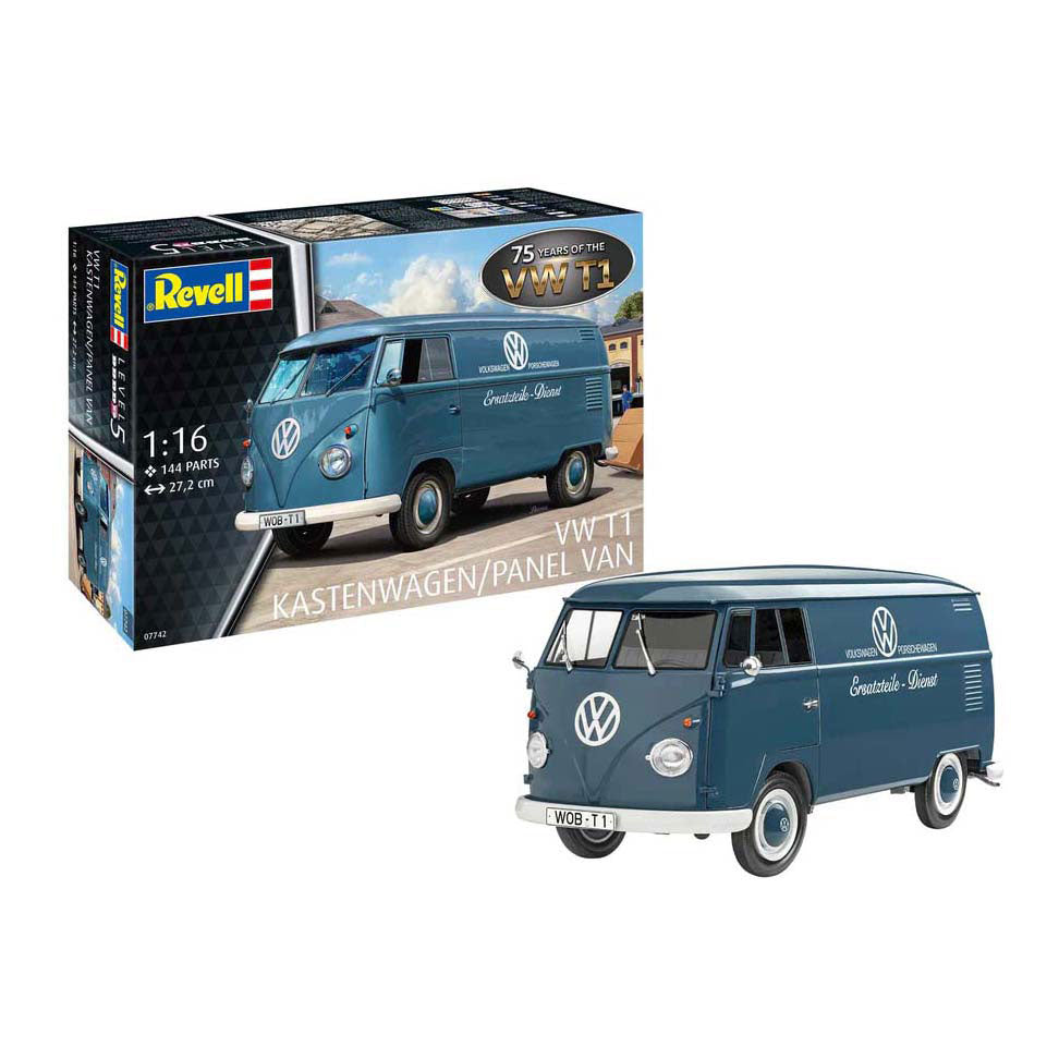 Revell Modellbausatz - VW T1 Kastenwagen - 75 Jahre VW T1 1:16 - 144-tlg.