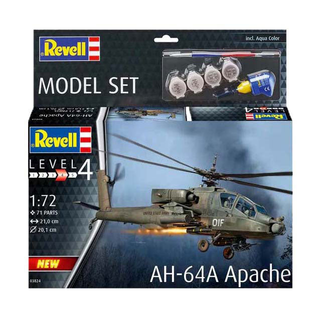 Revell Modellbausatz - Ah-64a Apache 1:72 - 71-tlg.