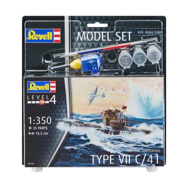 Revell Modellbausatz - Deutsches U-Boot Typ VII C 41 1:350 - 35-tlg.
