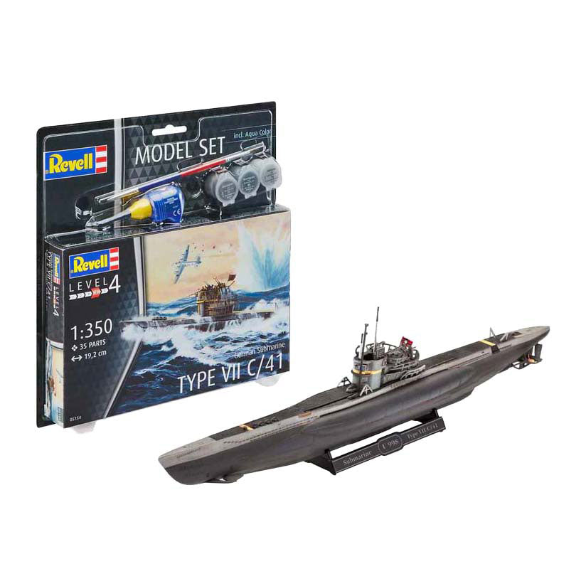 Revell Modellbausatz - Deutsches U-Boot Typ VII C 41 1:350 - 35-tlg.
