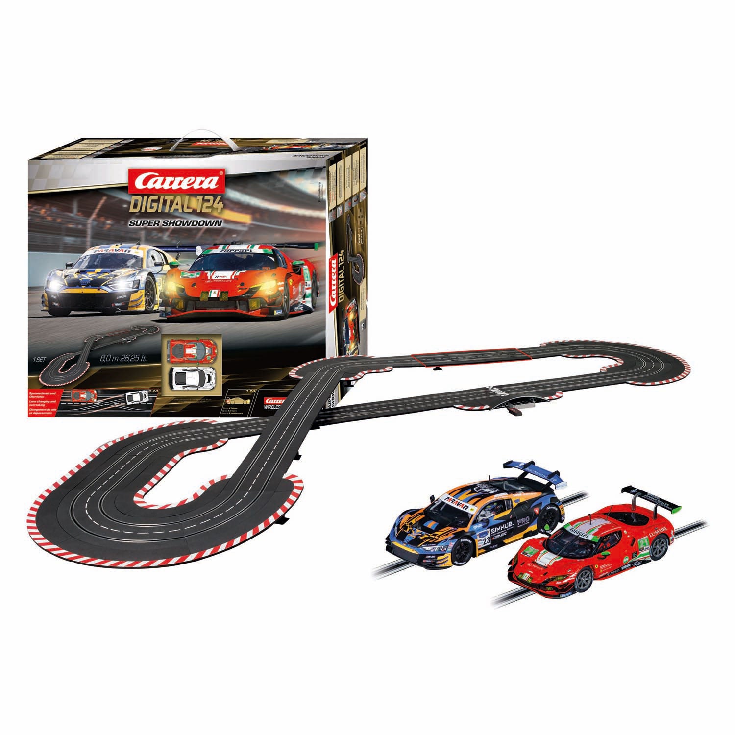 Carrera digitale Rennstrecke 1:24 mit 2 Rennwagen