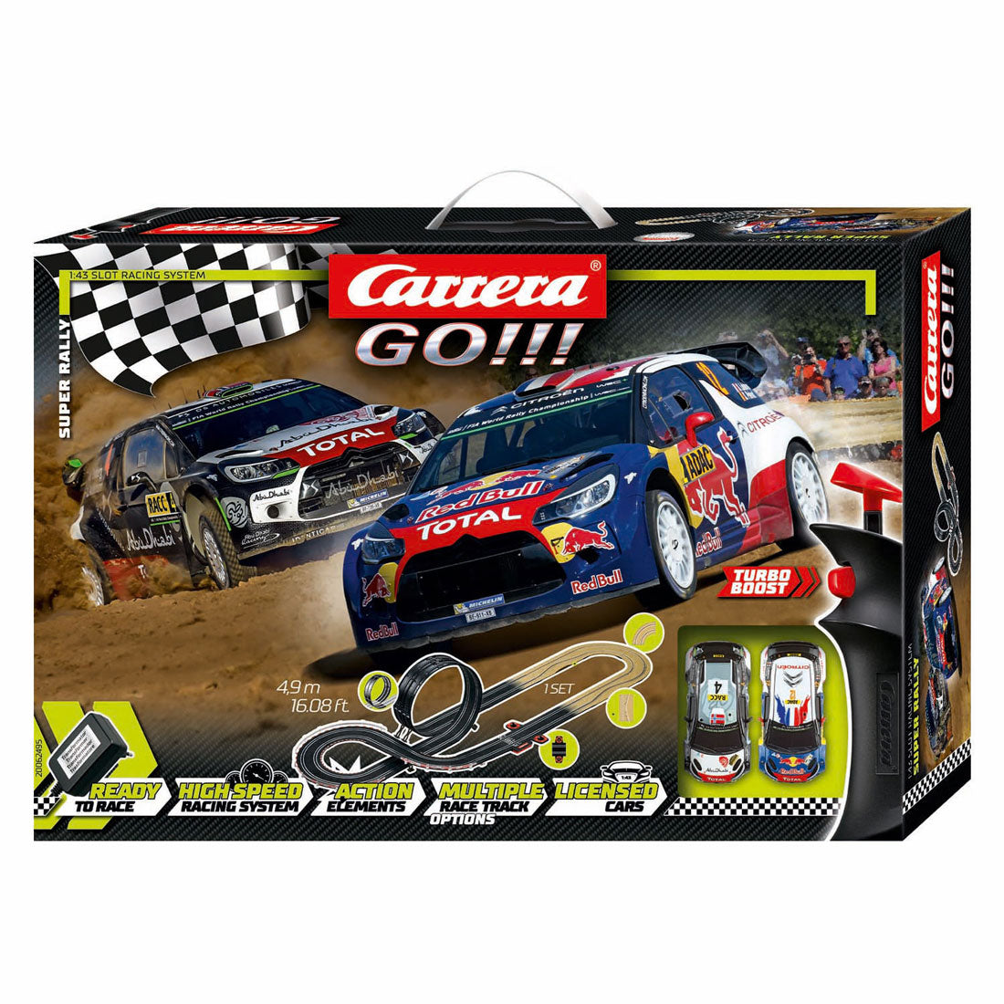 Carrera los!!! Super-Rallye - Rennstrecke mit 2 Autos - 1:43