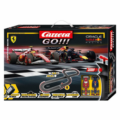 Carrera los!!! Rennstrecke - Champion's Racing m. Verstappen Nr. 1 gegen l. Hamilton Nr.44