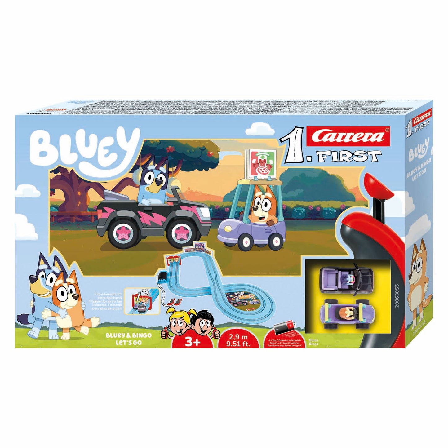Carrera erste Rennstrecke – Bluey vs. Bingo, los geht’s 2,9m