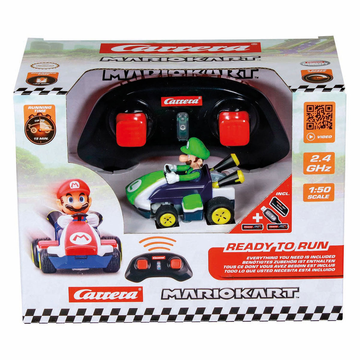 Carrera Mini RC 2,4 GHz Mario Kart Luigi – 1:50