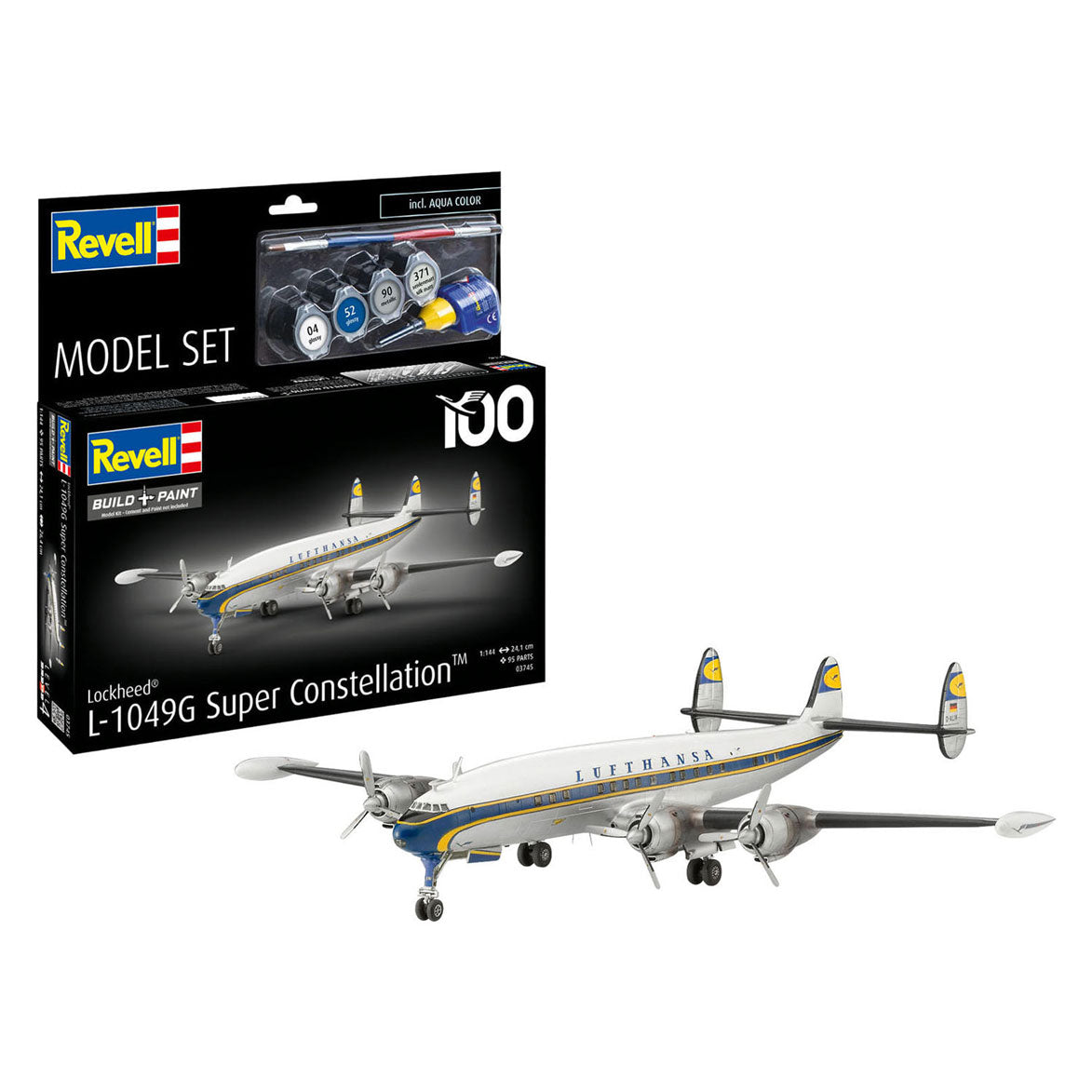 Revell Modellbausatz Lockheed l.1049g Super Constellation Lufthansa 1:144 - 95tlg.