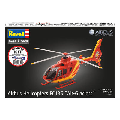 Revell Modellbausatz Starterkit Airbus Helicopters EC135 Air-Glaciers 1:72 - 75tlg.