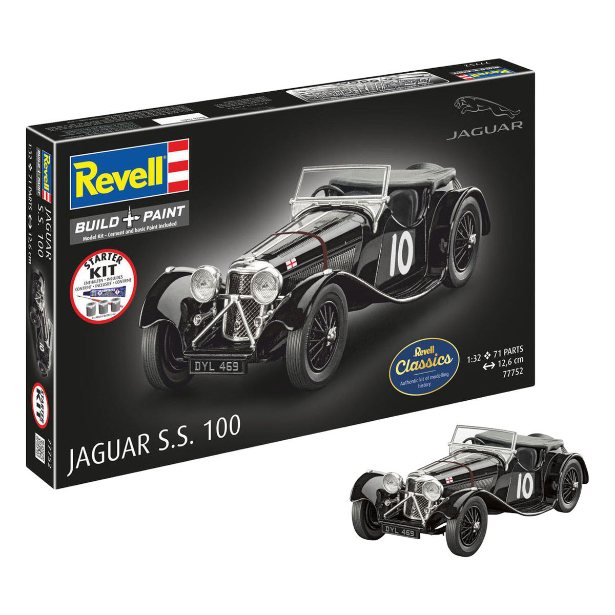 Revell Modellbausatz Starterkit Jaguar SS 100 1:32 - 75-tlg.