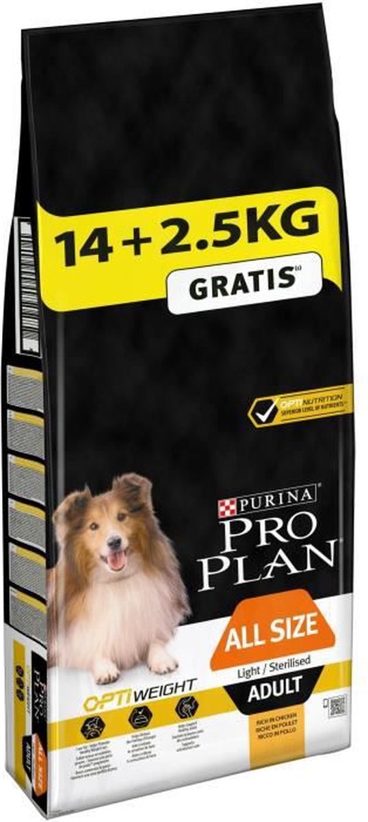 Pro Plan Proplan leicht sterilisiert – Putenkroketten – für erwachsene Hunde – 14 + 2,5 kg