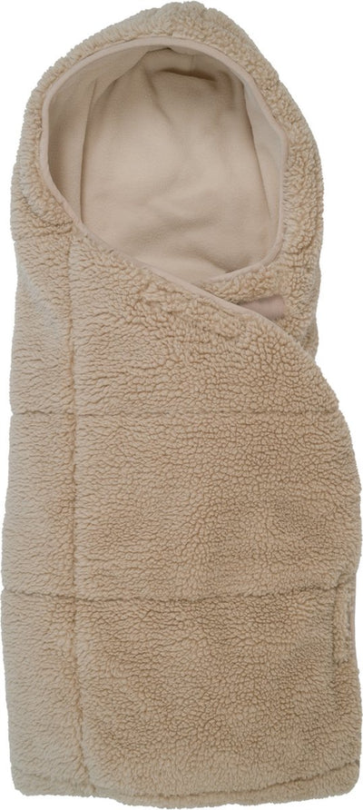 Lodger Wrapper – Teddy-Wickeldecke für Autositz – Beige – 0–9 Monate – verstellbar – Baby-Schal