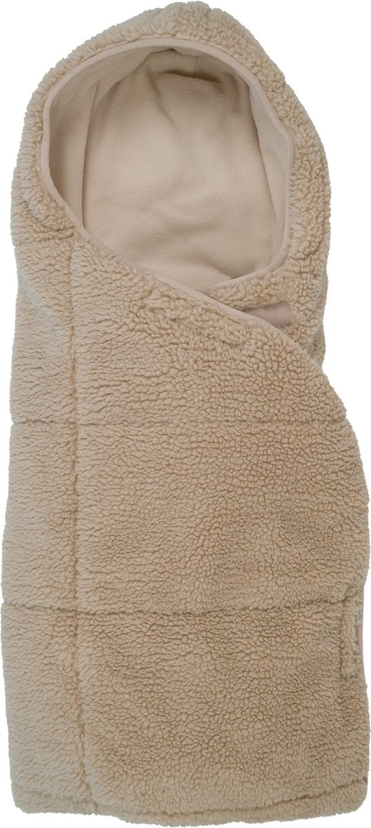 Lodger Wrapper – Teddy-Wickeldecke für Autositz – Beige – 0–9 Monate – verstellbar – Baby-Schal