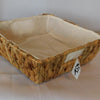 Baskin-Korb aus Hyazinthe mit Stoffbezug, 25 x 25 x 8 cm