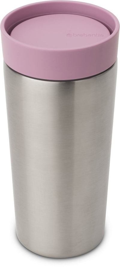 Brabantia Make Take Thermosbecher – Kaffeetasse zum Mitnehmen – 360 ml – Fliederrosa