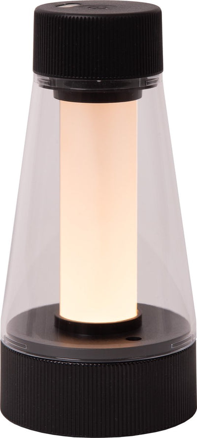Lucide Lorali – wiederaufladbare Tischleuchte drinnen und draußen – wiederaufladbarer Akku – ø 7,7 cm – LED dimmbar – 1x1,2 W 2600 K 3000 K – IP44 – Schwarz