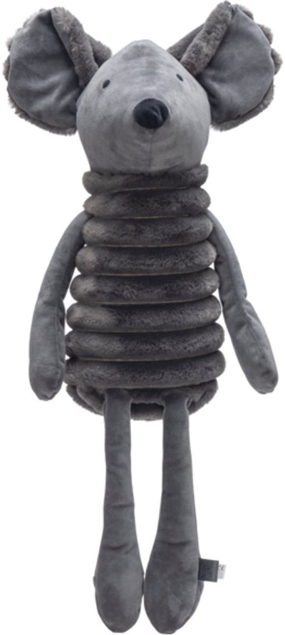 Designed by Lotte Reza Hunde-Kuschelmaus - Hundespielzeug - XL-Kuscheltier - Dicker Rippstoff - Anthrazit - 68x33x17,5 cm