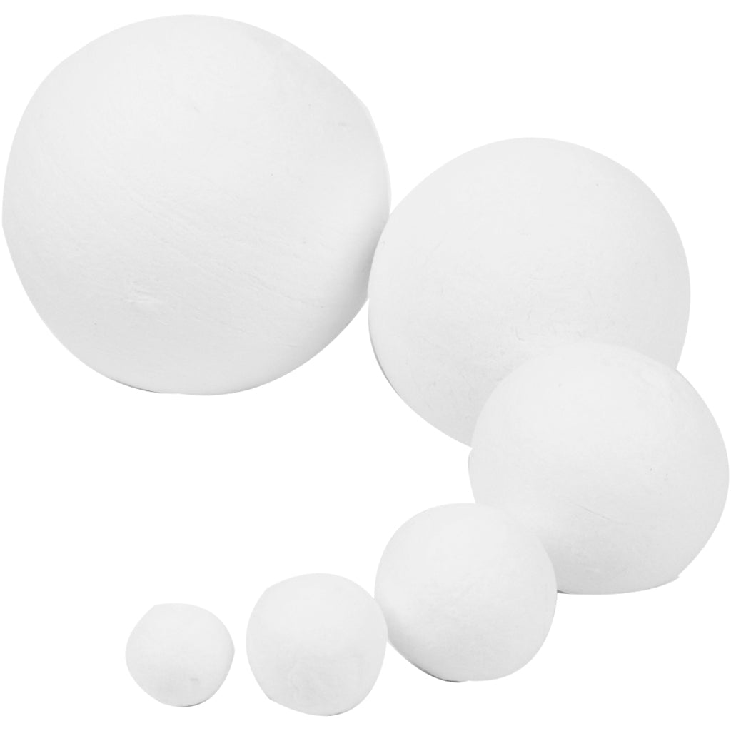 Kreativunternehmen Bälle, d 12+15+20+30+40+50 mm, weiß, 240 Stück 1 Box