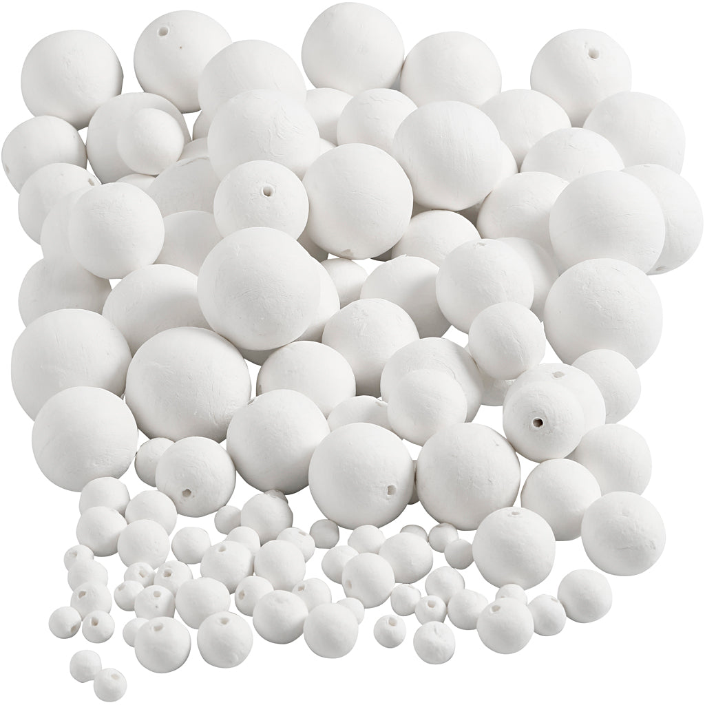 Kreativunternehmen Bälle, d 12+15+20+30+40+50 mm, weiß, 240 Stück 1 Box