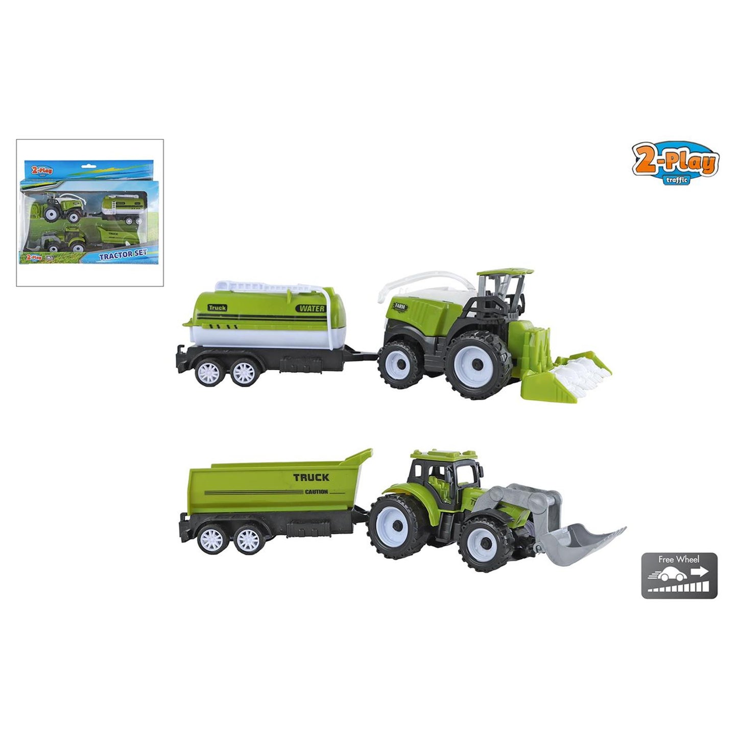 2-Spiele-Traktor und Kombinieren mit 2 Anhängern, 24 cm