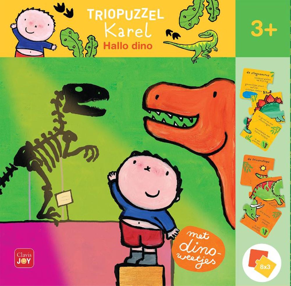 Dreier-Puzzle Karel. Hallo Dino 3+