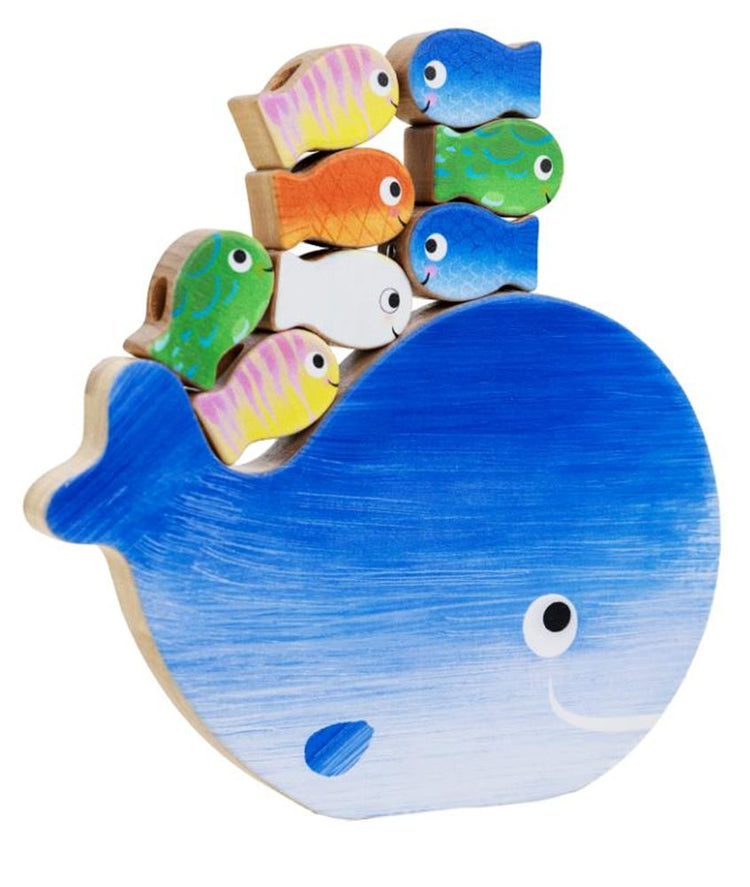 Clavis Verlag gegenten*4 in 1 Holzspiel kleiner weißer Fisch. Stapel, Stab, Anzahl und Faden