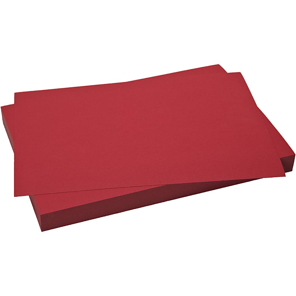 Creativ Company Cardboard, Blatt 50x70 cm, 270 g, Weihnachtsrot, 10 Blatt 1 Box