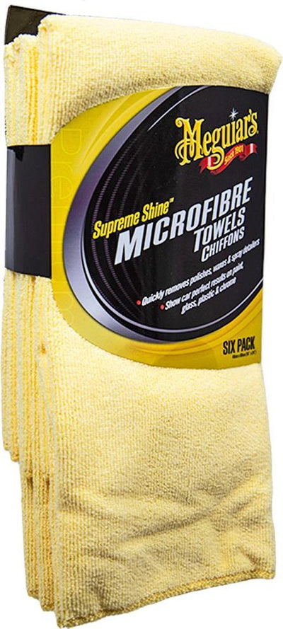 Meguiar's Supreme Shine Mikrofaser – 6 Stück – Spiegelglanz – Mikrofasertücher