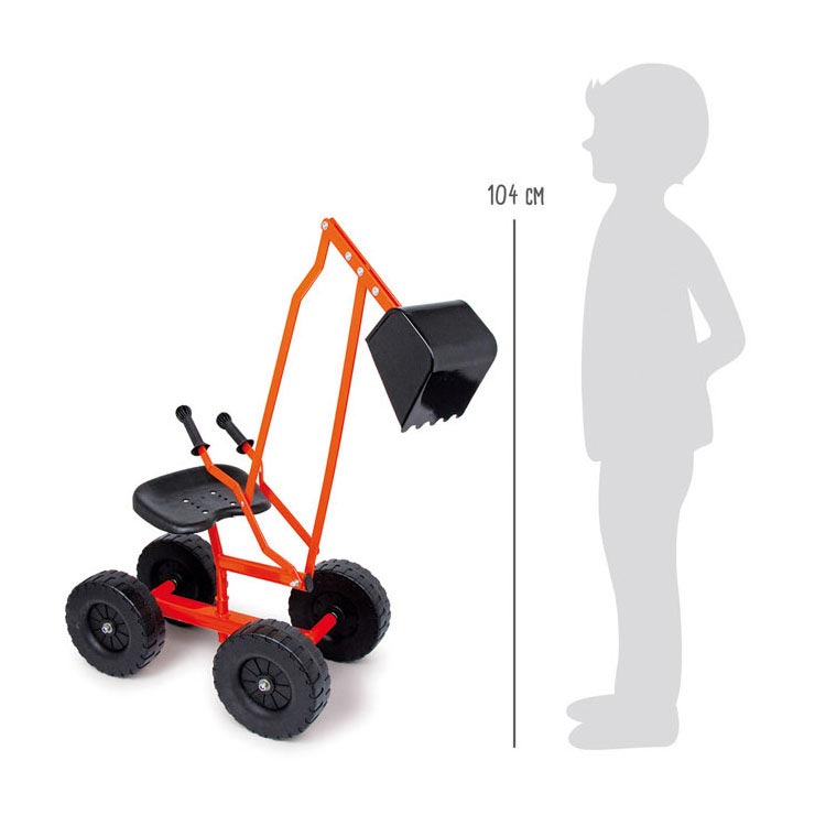Kleiner Fußbagger mit Rädern