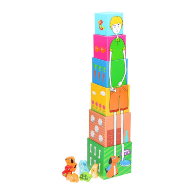 Kleiner Fußstapel -Turm mit Tieren