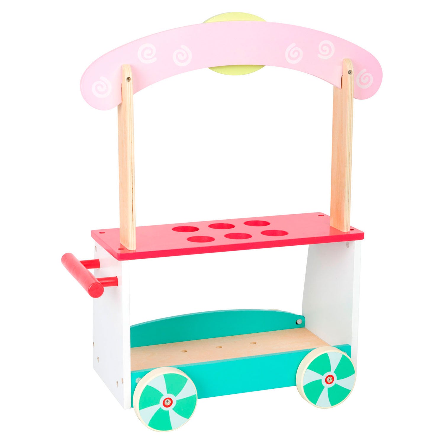Kleiner Fußhölzerneiswagen mit Accessoires