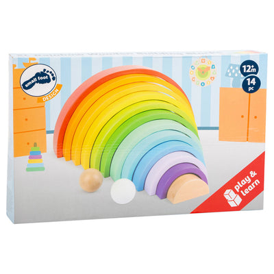 Kleine Fußhölzerbausteine ​​Regenbogen xl, 14dlg.