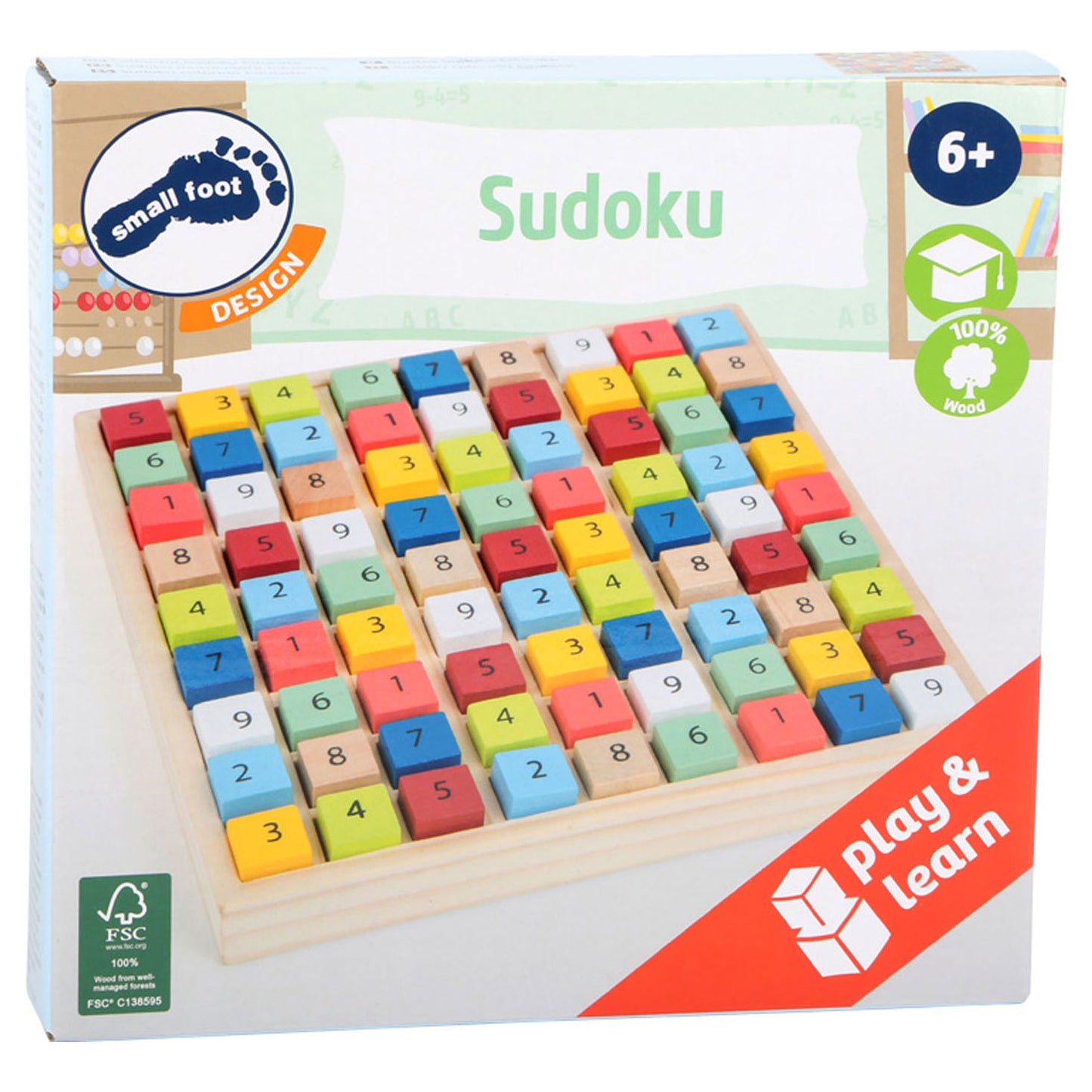 Kleiner Fußholzsaudoku -Spielfarbe, 82dlg.