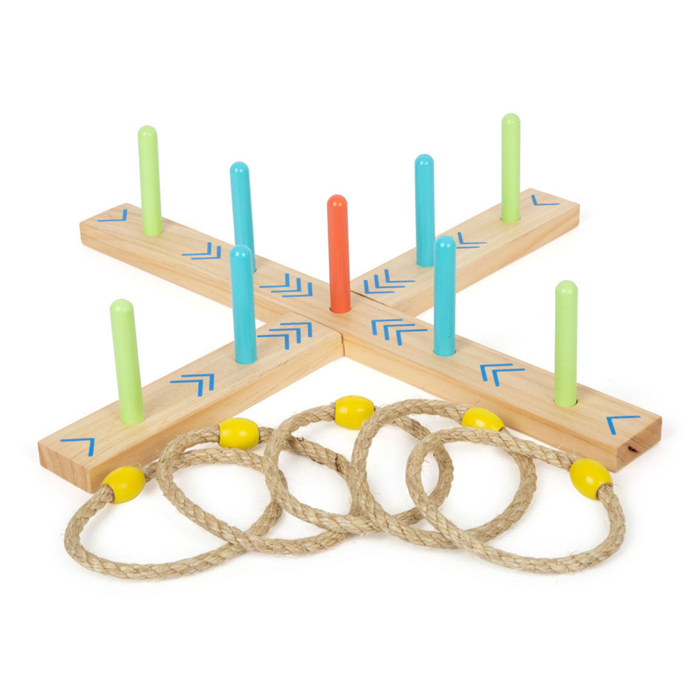 Kleines Fuß Holz Ringswerp -Spiel aktiv
