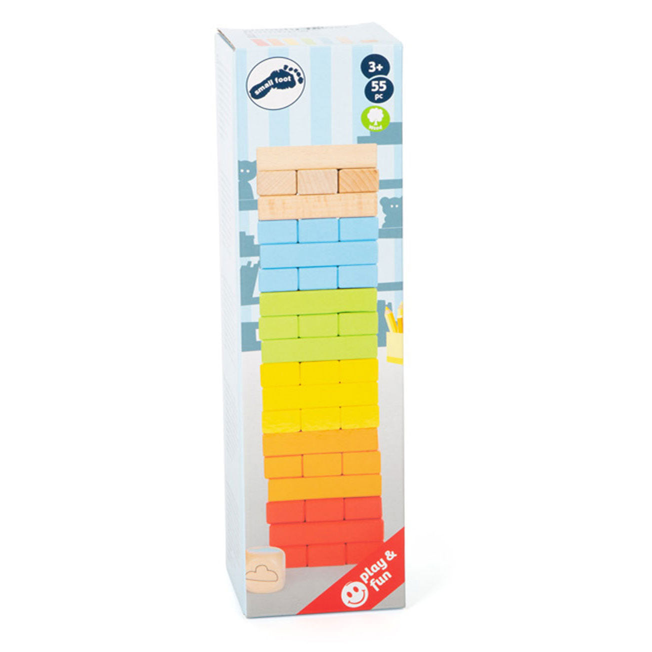 Kleiner Fuß Holz Regenbogen Wobbel Tower Spiel