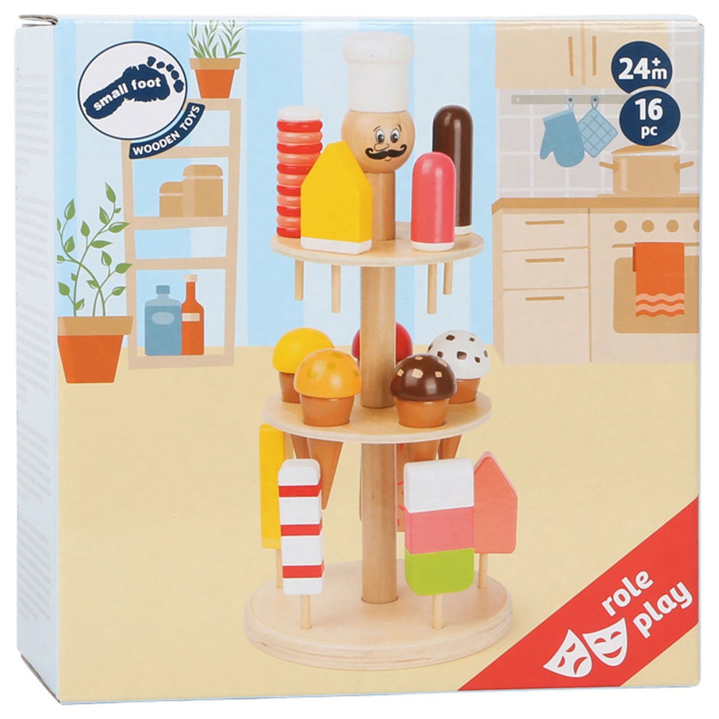 Kleiner Fuß Holz Luigi Eisstand, 16dlg.