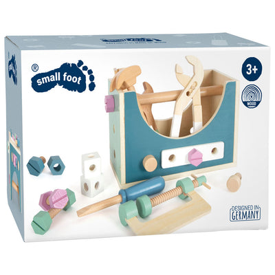Kleine Fuß -Holz -Werkzeugkasten Nordic 2in1, 28dlg.
