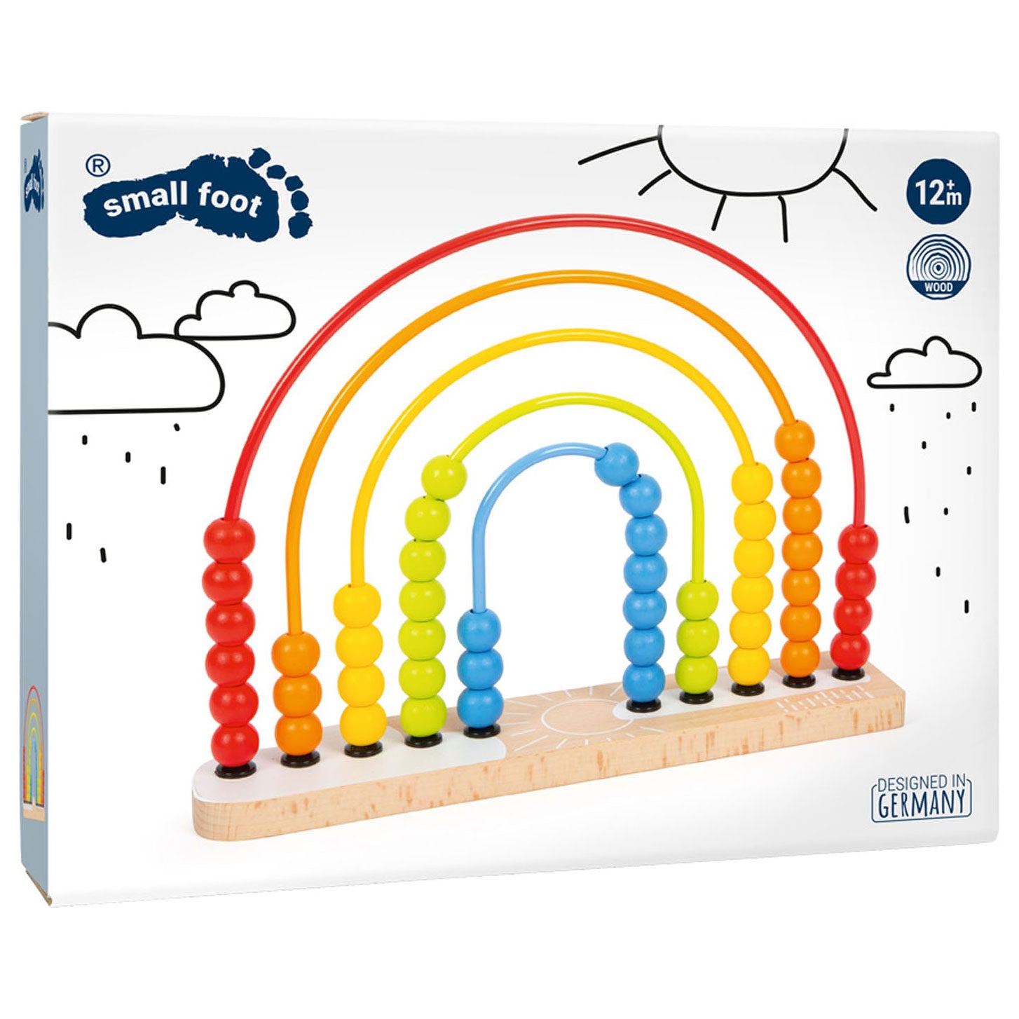 Kleiner Fußhölzernmotor berücksichtigen Regenbogen