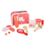 Kleiner Fuß Holz Retro -Spiel Make -up im Koffer - afbeelding 3