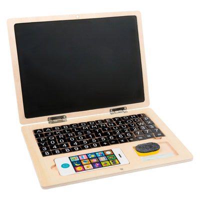 Kleiner Fußholzlaptop mit Magnetbrett