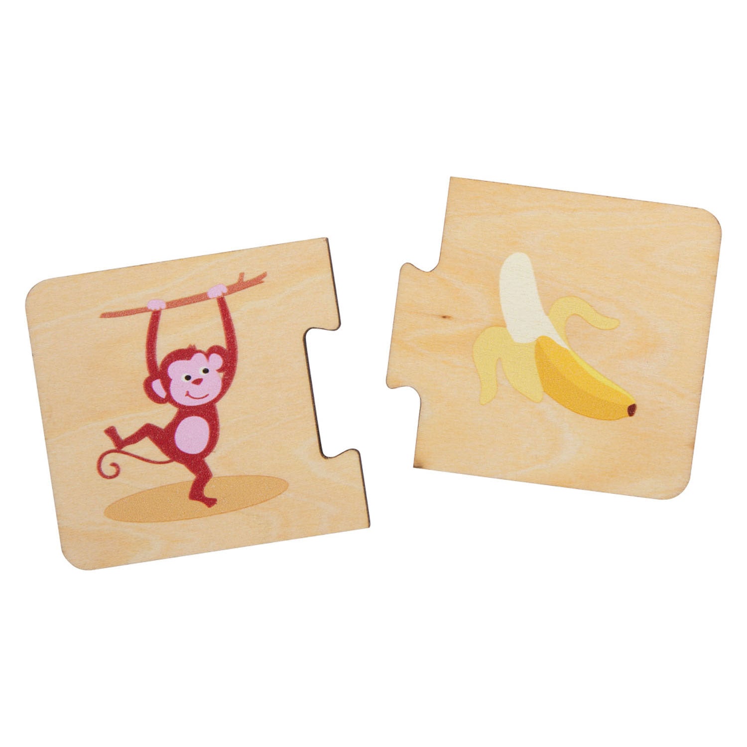 Kleine Fußpuzzle -Tiere und ihr Essen