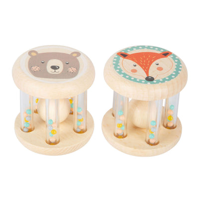 Kleines Fußhölzer Rassel Tier, 2 Set von 2