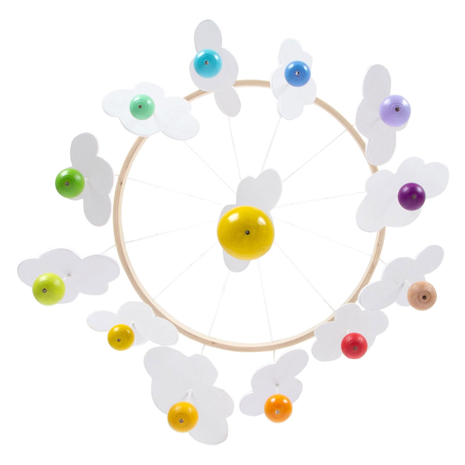 Kleiner Fuß Holz Baby Mobile Regenbogen