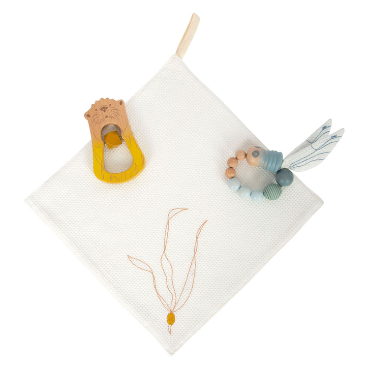 Kleine Fußkuschel -Stoffküste mit Rasseln und Greifen, 3dlg.