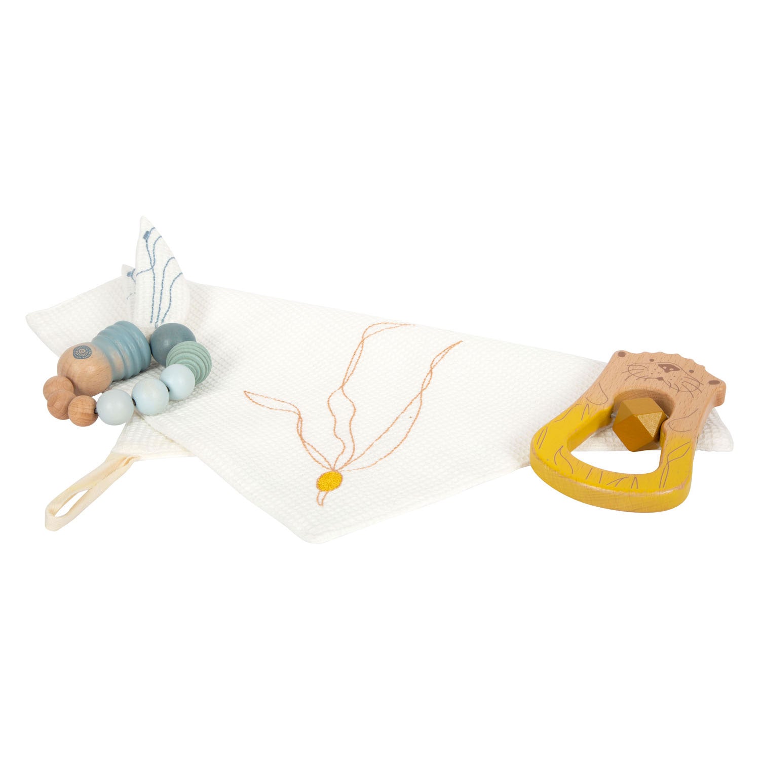 Kleine Fußkuschel -Stoffküste mit Rasseln und Greifen, 3dlg.