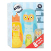 Kleine Fußhölzernmatryoshka -Puppen -Owls -Familie