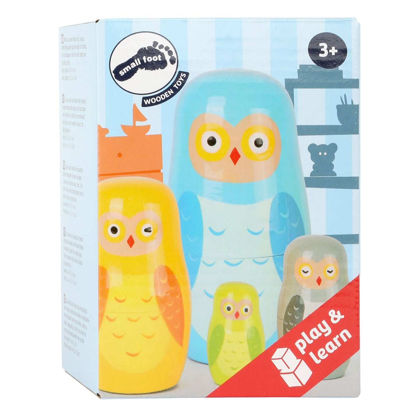 Kleine Fußhölzernmatryoshka -Puppen -Owls -Familie