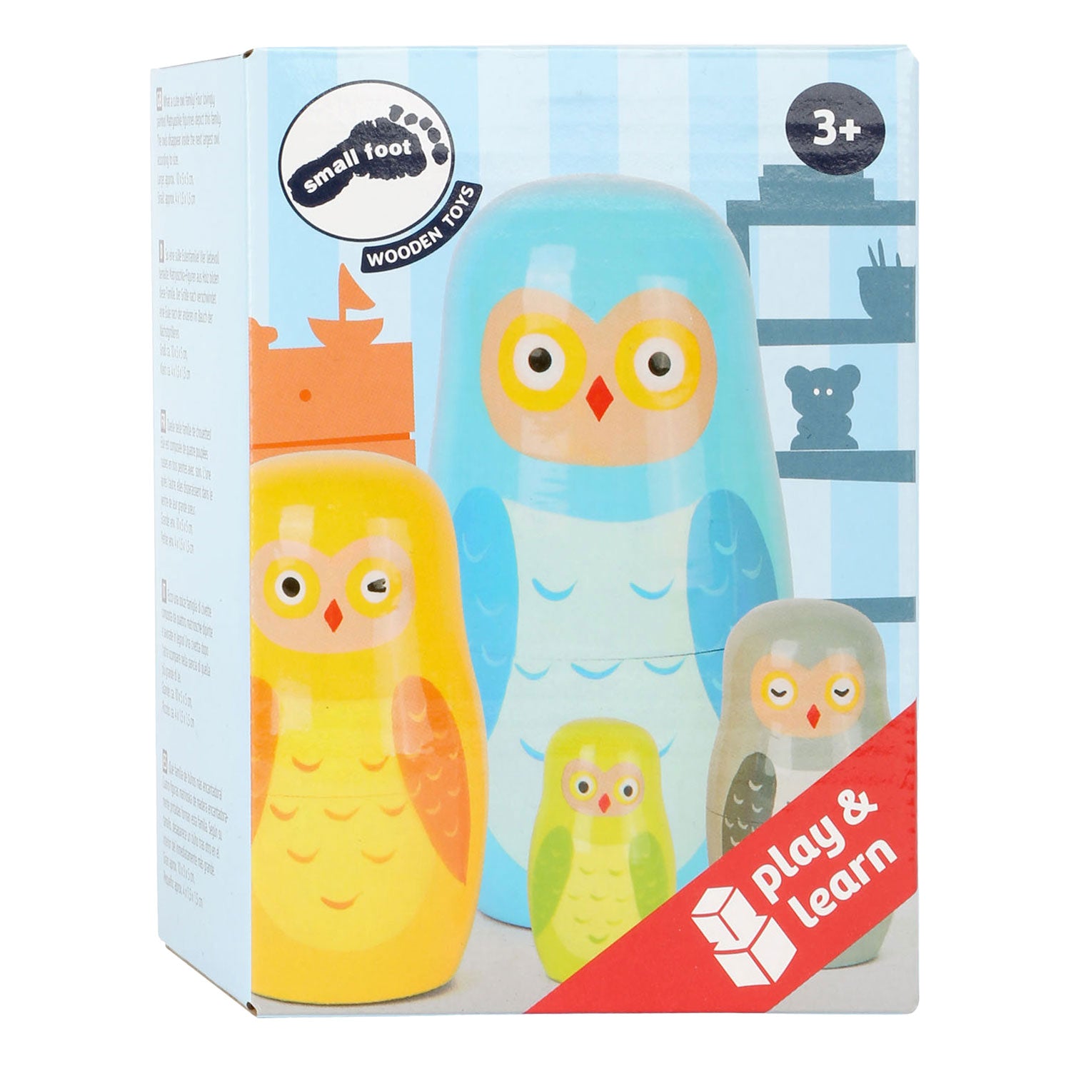 Kleine Fußhölzernmatryoshka -Puppen -Owls -Familie